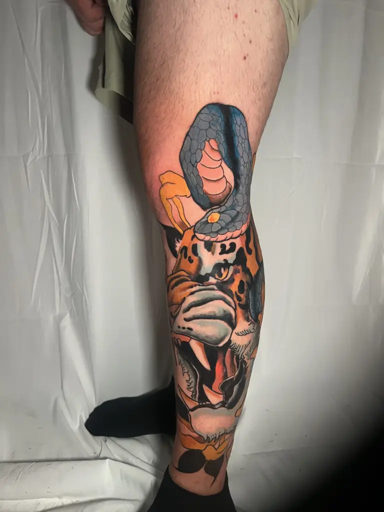 snake tiger tattoo